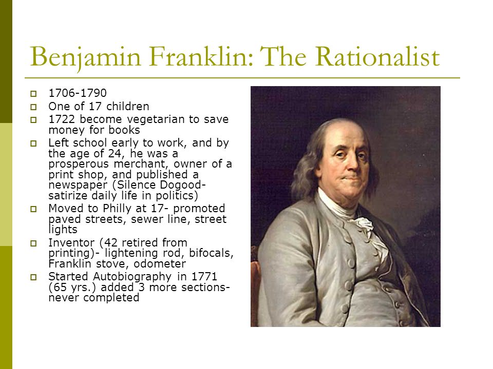 The life and works of the great inventor benjamin franklin